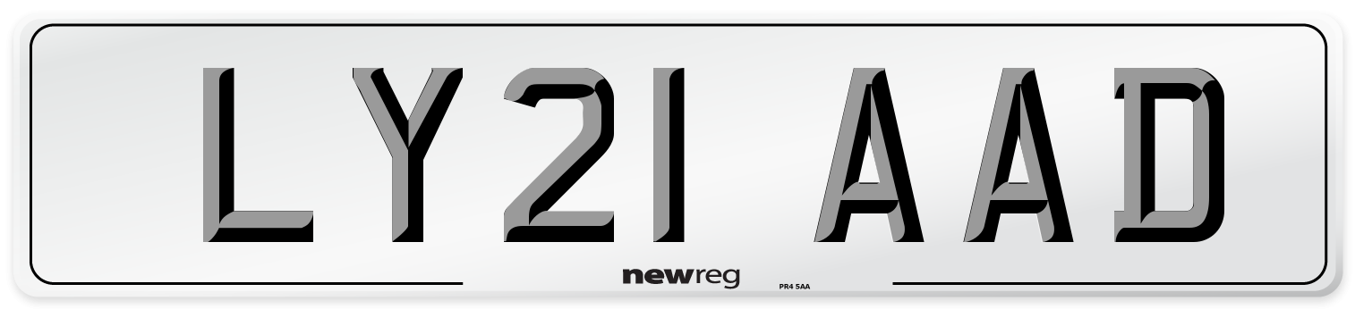 LY21 AAD Number Plate from New Reg